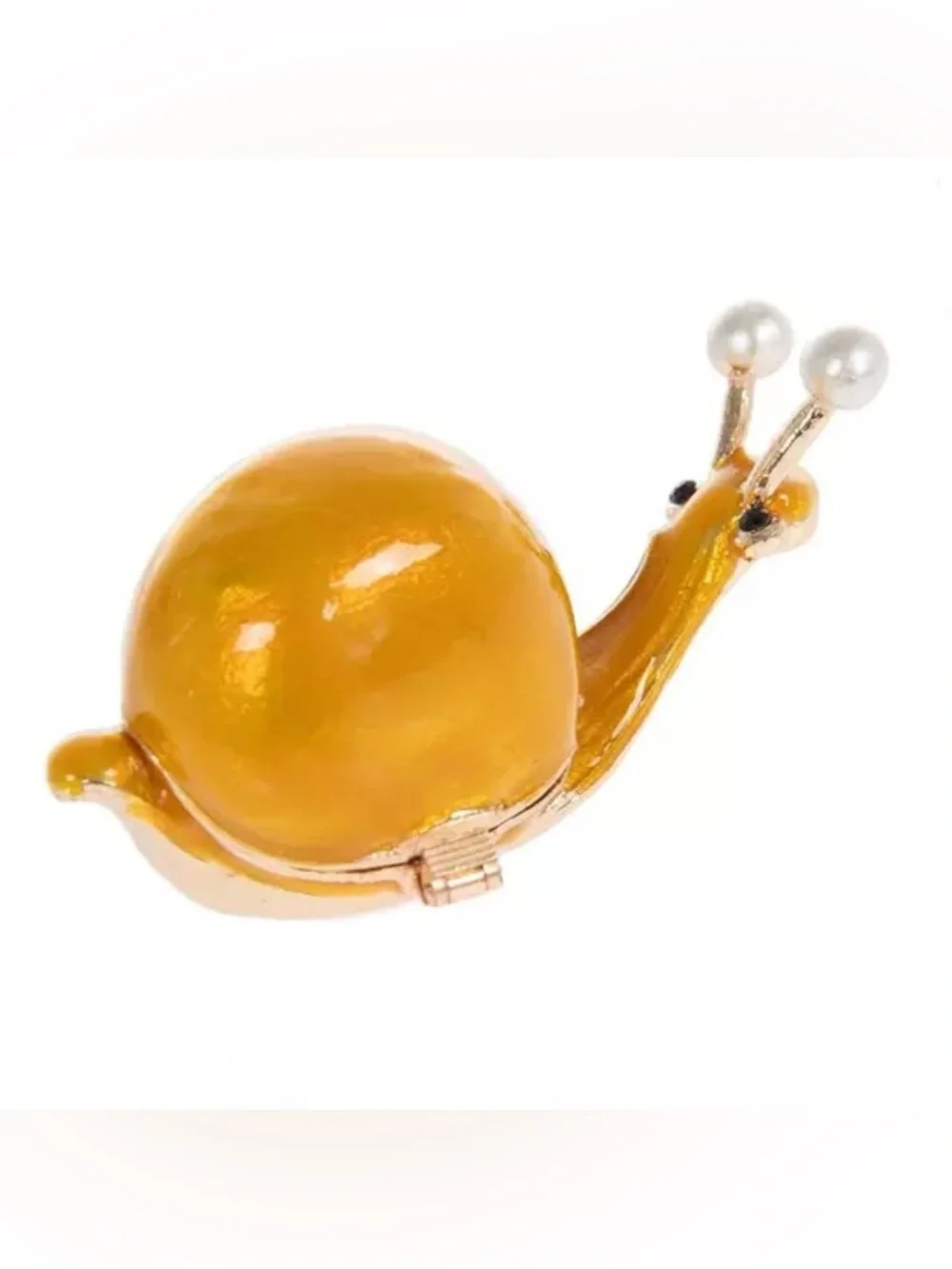 Yellow Snail Rhinestone Jewelry Box